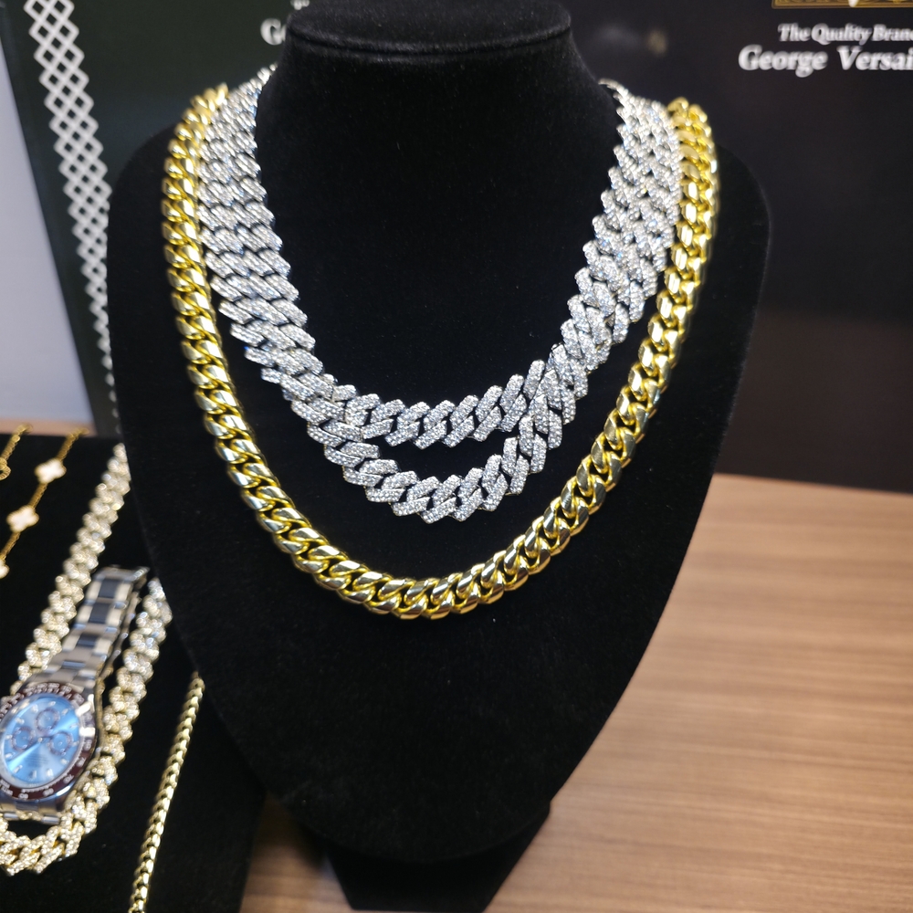 Gold and Silver Chain Necklace Set